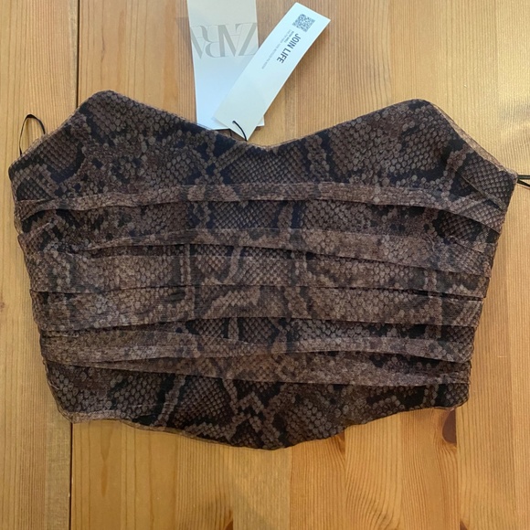 Zara corset style mesh snake print top, corset style - Picture 1 of 2